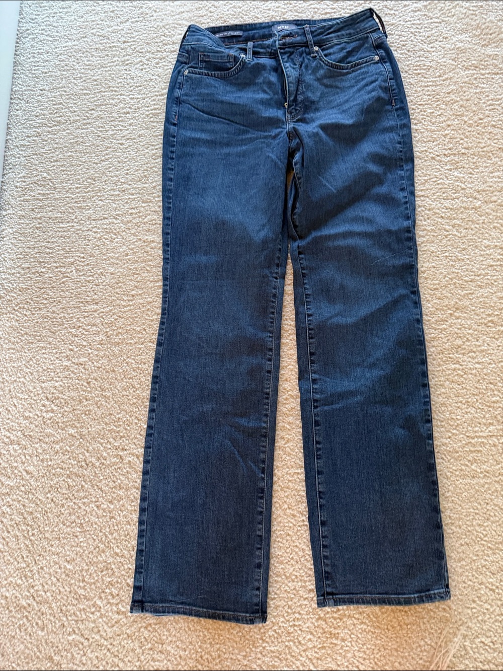 NYDJ Women's MarilynStraight-Leg Jeans in Dark Blue Wash